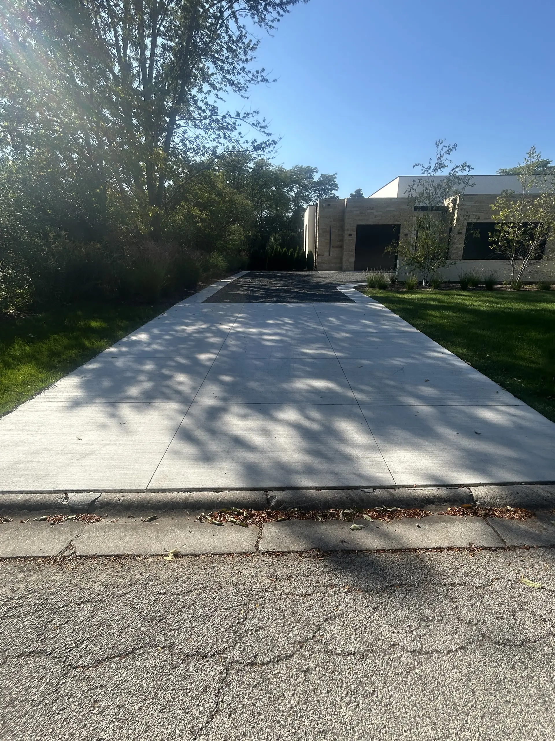 Concrete driveway extension poured in the Chicago suburbs