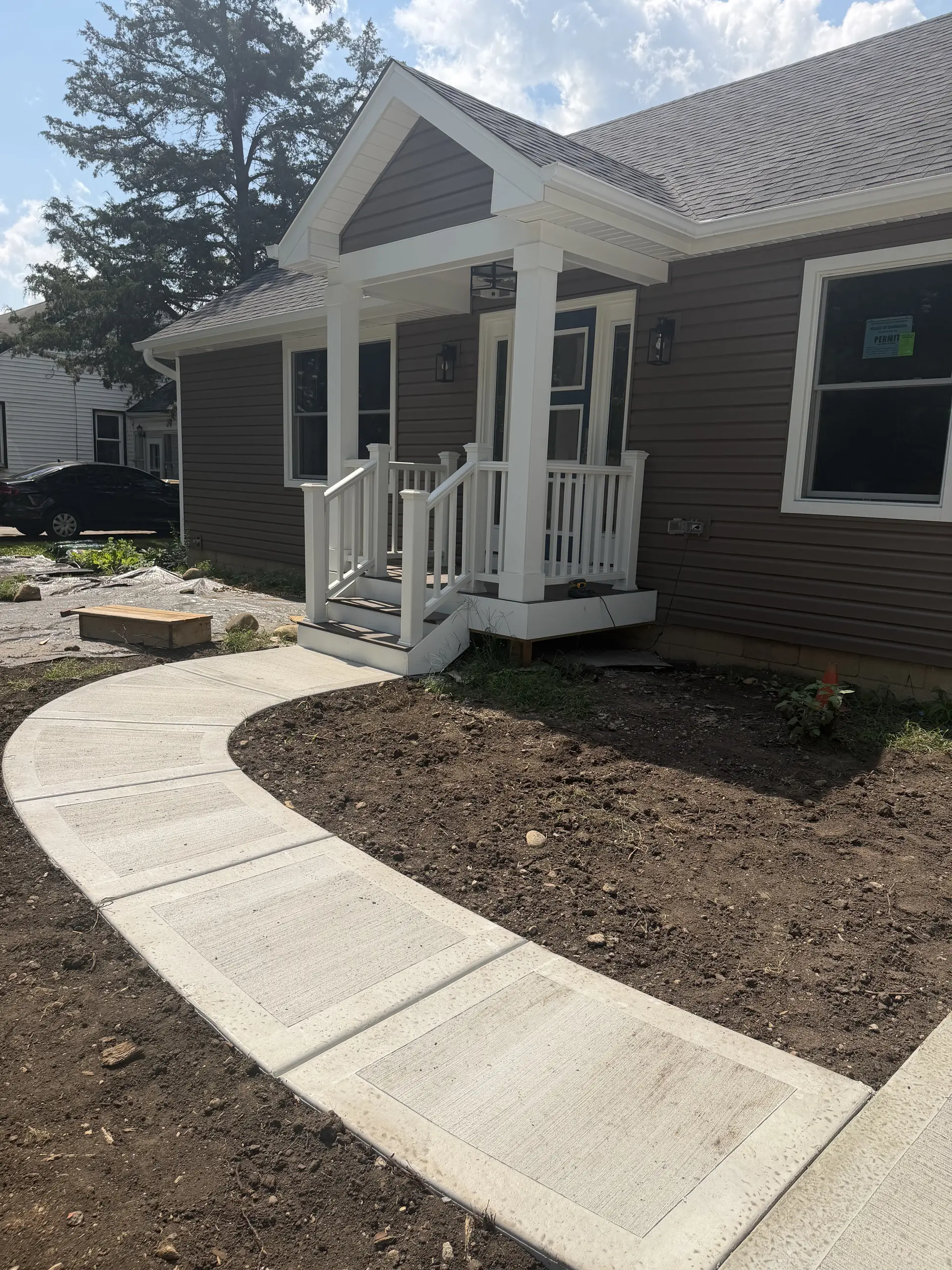 Freshly poured and finished concrete work by FPI Construction