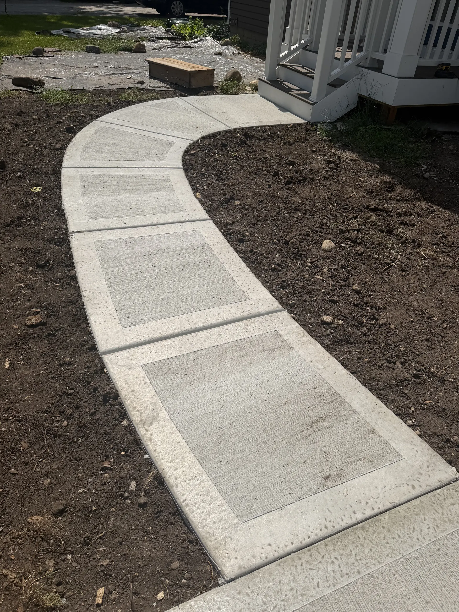 Finished concrete driveway